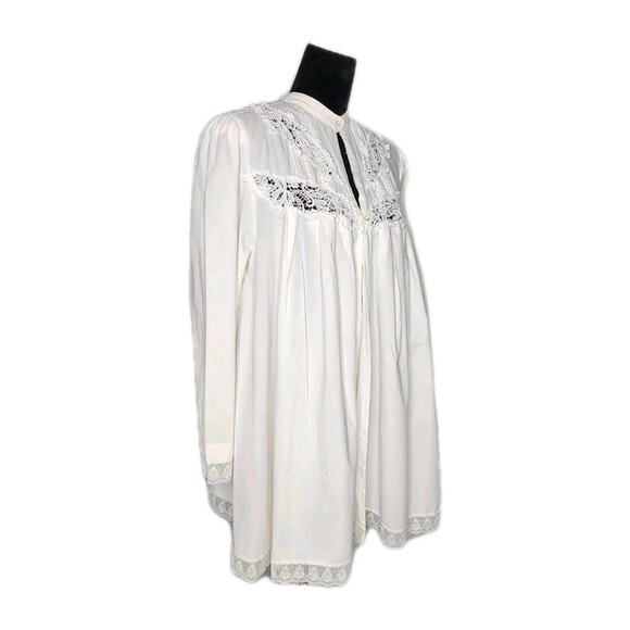 Vintage Victoria's Secret Gold Label Cottage Core Cotton Prairie Peasant Shirt M - Picture 2 of 6